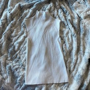 White Zara Ribbed Mock Neck Tank, Size S